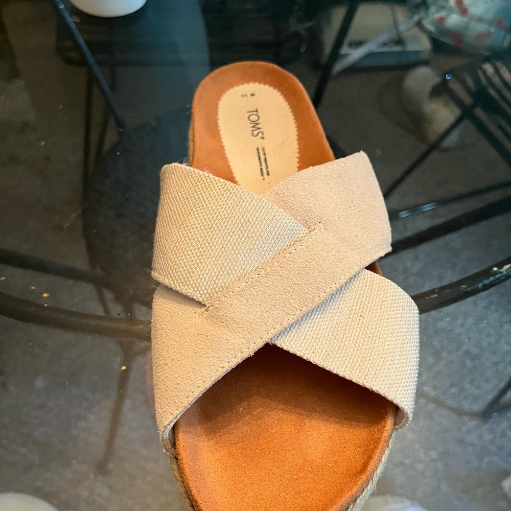 Toms Women's Cream Espadrille Slides View 5